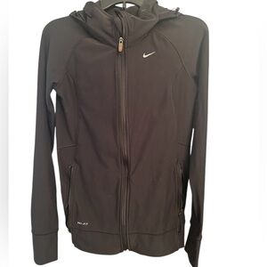 Nike Women's Black Full-Zip Jacket thumbholes EC!!!